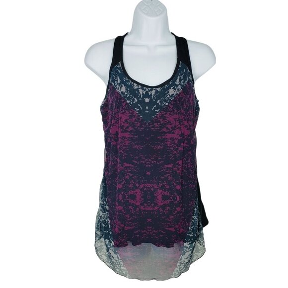 CAbi Heart of Love Black Overlay Tank Tunic Top Women's‎ Size Small - Picture 2 of 7
